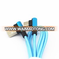 Wholesale 90 Degree Right Angle Nylon Braided Type C Data Cable USB C Charging Cable For Android Phone